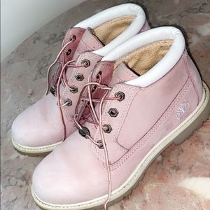 Pink timberland waterproof shoes